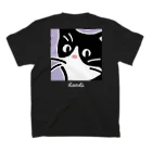 ハチワレ猫　ハチのお店のハチワレ猫　ハチ BOXムラサキ Regular Fit T-Shirtの裏面