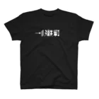 🤍一ノ瀬 彩 🐇⸒⸒ suzuri支店🤍の猫獄山コラボLOGO_白【©まー様】 スタンダードTシャツ