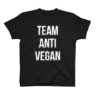 0.00%VEGAN SHOPのteam anti vegan（白文字） Regular Fit T-Shirt