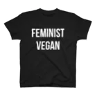 0.00%VEGAN SHOPのfeminist_vegan（白文字） Regular Fit T-Shirt