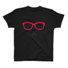 HAPPHOU FUSAGARIのメガネコ 赤 スタンダードTシャツ
