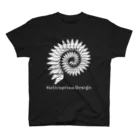 HelicoprionDesign（ヘリコプリオン デザイン）のHelicoprionDesignロゴマーク（白インク） Regular Fit T-Shirt