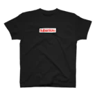 tom-pigeonの(スモールロゴ)極度スライド(しなさい)RED-WHITE スタンダードTシャツ