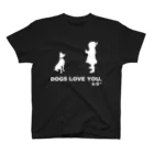 yuuki_23のk-9™DOGS LOVE YOU.白色柄 Regular Fit T-Shirt