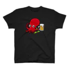 釣りバカ　Love Fishingの【両面同柄】タコとビールと枝豆 スタンダードTシャツ