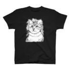 greetenのアート猫　モノクロ　 スタンダードTシャツ