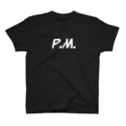 P.MのP.M logo（white) スタンダードTシャツ