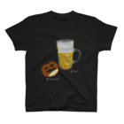 Handgestrickt Ju shopのBrezel und Bier ／ブレッツェル＆ビール【白文字】 スタンダードTシャツ