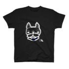 inunokoeのフレンチブルドッグ　THE FACE DOG（黒系） スタンダードTシャツ