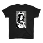 月見うどんのモノクロ少女 スタンダードTシャツ