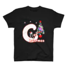 月夜のタツノオトシゴのCat Christmas スタンダードTシャツ