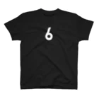 コチ(ボストンテリア)の両面プリント：ただの6です。（白文字） スタンダードTシャツ