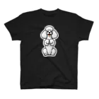 COCO SHOPのホワイトカラーのプードル（ちんちんポーズ） スタンダードTシャツ