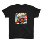 日本の風景 COOL JAPANの日本の風景:SL 蒸気機関車、Japanese senery:SL Steam locomotive Regular Fit T-Shirt