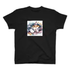 Pure Heartの寝る猫 Regular Fit T-Shirt