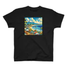 日本の風景 COOL JAPANの日本の風景:カフェから見える富士山と湘南の海 スタンダードTシャツ