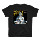 D・K　Design.saitama　ディーケーデザインさいたまのDKデザイン　黒背景金飾り　銀の大仏様 Regular Fit T-Shirt