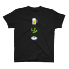 kg_shopの『ビール、枝豆、冷奴』(ピクセルアート) スタンダードTシャツ