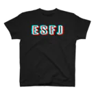 流行語Tシャツ倶楽部の【MBTIシリーズ】ESFJ Tシャツ[黒] Regular Fit T-Shirt