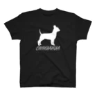 MonoChromeの003 チワワ -White-文字入れ スタンダードTシャツ