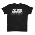 PokuStarのPUT YOUR HANDS UP!　・白 スタンダードTシャツ