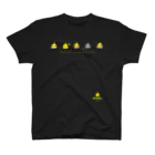 LittleLoroの丸オカメインコ ヒヨコ型 1頭身 横並び 0457 スタンダードTシャツ