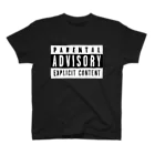 DRIPPEDのPARENTAL ADVISORY 白黒 反転色ロゴTシャツ Regular Fit T-Shirt