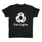 Flat Engine Suzuri ShopのFlat Engine Logo（White/Square） Regular Fit T-Shirt