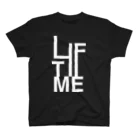 ハリジロウのPRINTED 'LIFE TIME' GOTHIC BLACK ハリジロウ Regular Fit T-Shirt