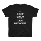 黒澤バイオのKEEP CALM with 薬(白) スタンダードTシャツ