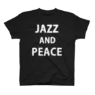 ㍿ギブソンスタヂオの白文字JAZZ & PEACE Tシャツ Regular Fit T-Shirt