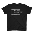 FUNNY JOKESのMY CSS IS PERFECT-CSS完全に理解した-英語バージョン 白ロゴ Regular Fit T-Shirt