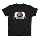 保護猫支援ショップ・パール女将のお宿のビーガン　地球と猫ホワイト Regular Fit T-Shirt