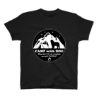 Kazunari0420のCamp with dog(白黒バージョン） Regular Fit T-Shirt