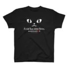 水玉猫のA cat has nine lives. Regular Fit T-Shirt