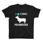 ichiyac designのI❤️CORGI PEMBROKE 黒ver Regular Fit T-Shirt