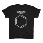 DRIPPEDのBENZENE RING-ベンゼン環の構造式-白ロゴ スタンダードTシャツ