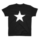 DRIPPEDのBLACK STAR-GTO STAR-(黒星・ワンスター) 白ロゴ スタンダードTシャツ