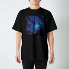 ゆにねこ惑星のପ天使の夏休みଓ夜空旅行(枠なし)(濃) Regular Fit T-Shirt