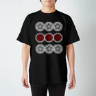 麻雀ロゴTシャツショップ 雀喰 -JUNK-の麻雀牌 9筒 キュウピン＜筒子 チューピン>白赤ロゴ Regular Fit T-Shirt