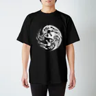 Ａ’ｚｗｏｒｋＳの陰陽二連髑髏 薄墨（オリジナル家紋シリーズ） スタンダードTシャツ