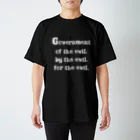LUNARHOLIC STOREの<BASARACRACY>人外の人外による人外のための政治（英語・白） Regular Fit T-Shirt