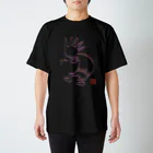 兎猫庵のオカリナを吹くココペリ茶×ピンク スタンダードTシャツ