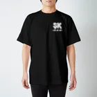 SK Strikethrough(666)のSK Strikethrough(666) Clothing - First Line Black Regular Fit T-Shirt