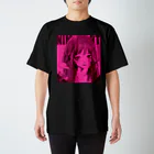 二猫/NIMOO -SHOPの見つめるピンク スタンダードTシャツ