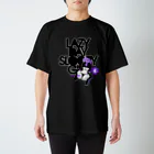 loveclonesのLAZY DAY SLOOPY GIRL 0574 ブラックフーディー女子 エロポップ ロゴ スタンダードTシャツ