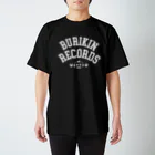 BURIKI'N RECORDSのブリキン定番ロゴ(ホワイトロゴ) スタンダードTシャツ