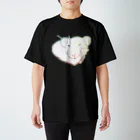 ねずみのおみせ suzuri店のしろちゃんと一緒に筋トレしよう(虹色グラデ) Regular Fit T-Shirt