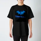 Ａ’ｚｗｏｒｋＳのTRIBAL☆BAT MIRROR BLU&BLK スタンダードTシャツ