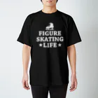 sports_tower スポーツタワーのフィギュアスケート・白・figure skating・グッズ・デザイン・フィギアスケート・#Tシャツ・ステップ・スピン・ジャンプ・スケート靴イラスト・技・男子・女子・かっこいい・かわいい・アイスダンス スタンダードTシャツ